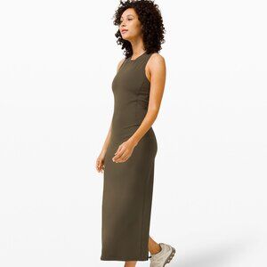 Lululemon All Aligned Midi Dress Dark Olive Green